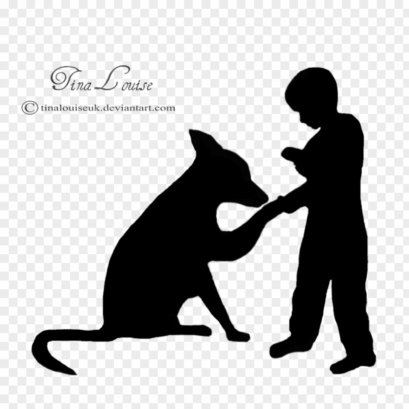 The Boy Dog Cat Silhouette Boxer Clip Art PNG