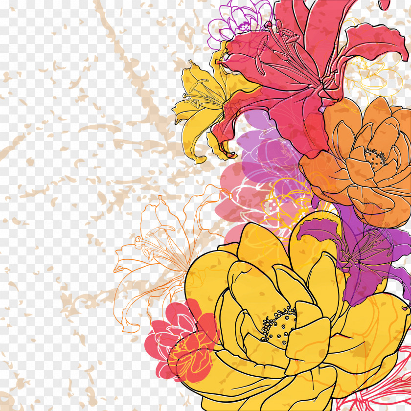 Vintage Floral Decorative Background Vector Illustration Material Flower Royalty-free Stock Photography PNG