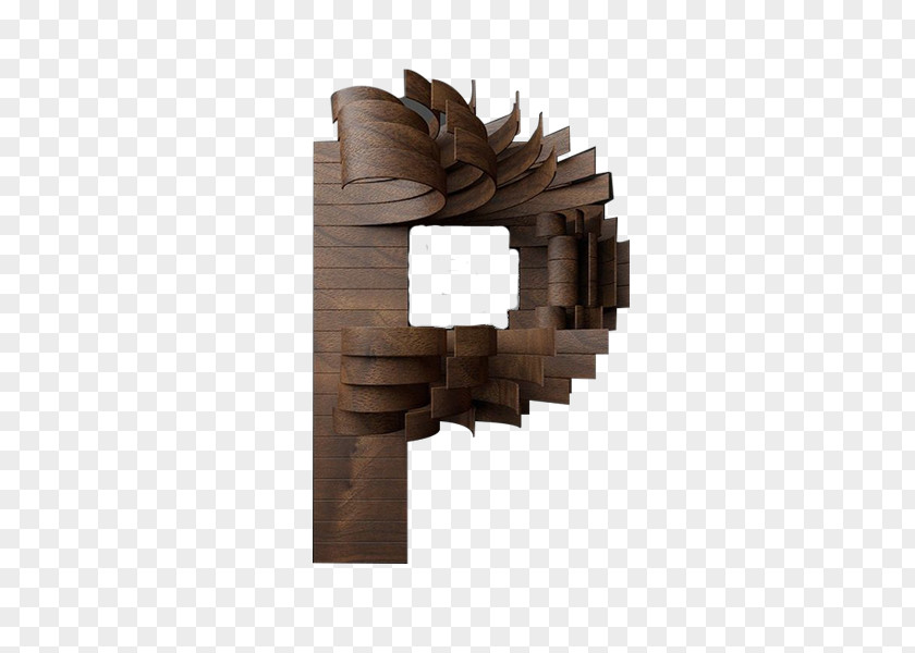 Wood Material Letter Three-dimensional Space PNG
