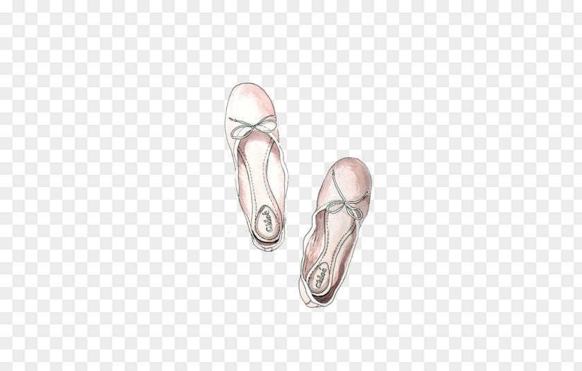Color Hand-painted Ballet Shoes Shoe Flat Drawing Illustration PNG