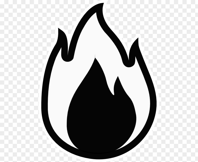 Monochrome Flame Fire Cartoon Clip Art PNG