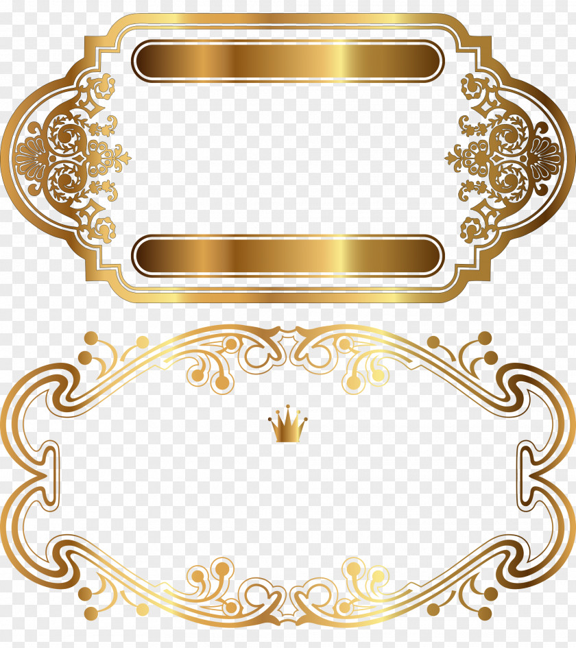 Classical Gold Decorative Frame Paper Mural Fototapet Wallpaper PNG