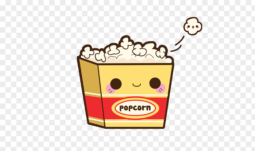 Popcorn Fast Food Drawing Kavaii Cinema PNG