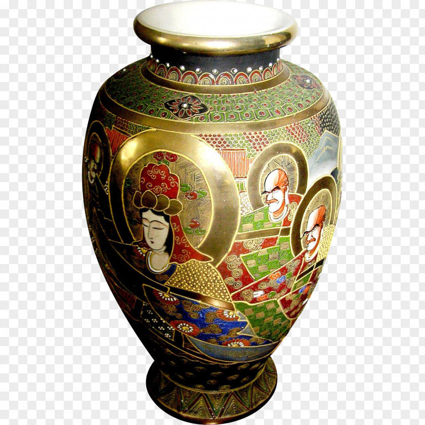 Vase Satsuma Ware Ceramic Pottery Porcelain PNG