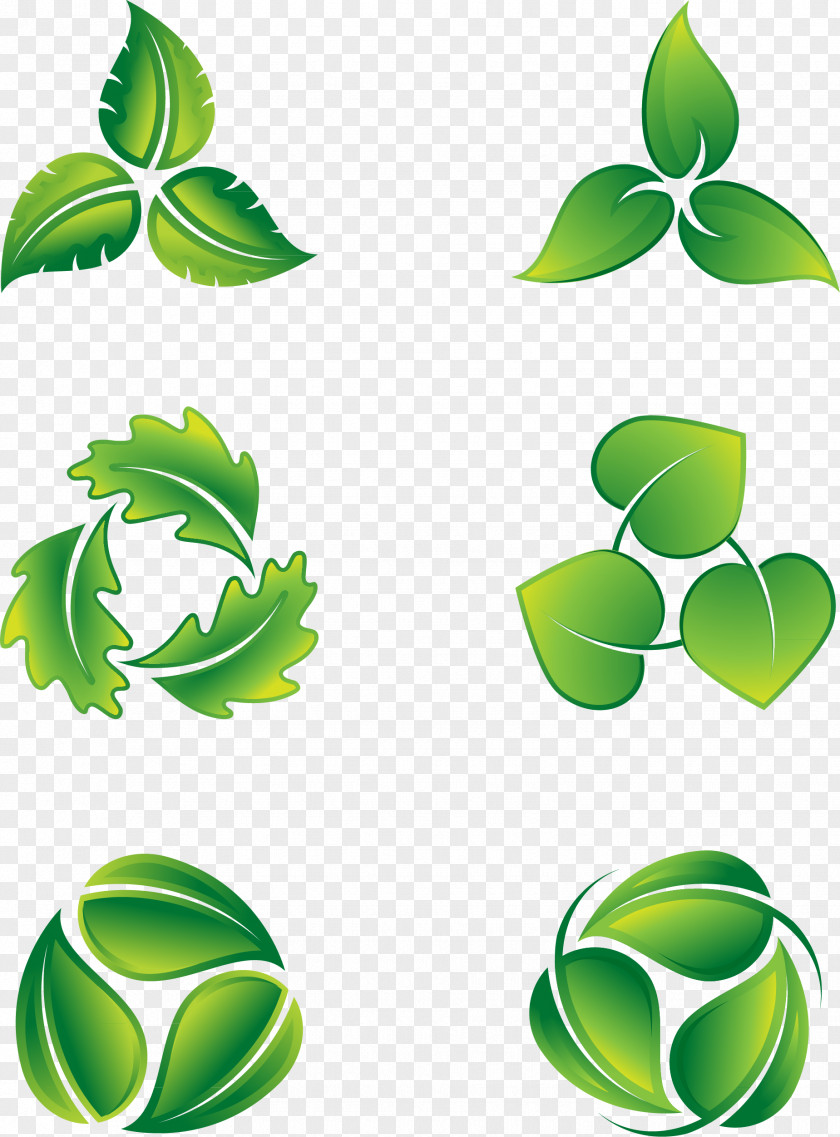 Vector Green Leaves Eco-icon Leaf Logo Icon PNG