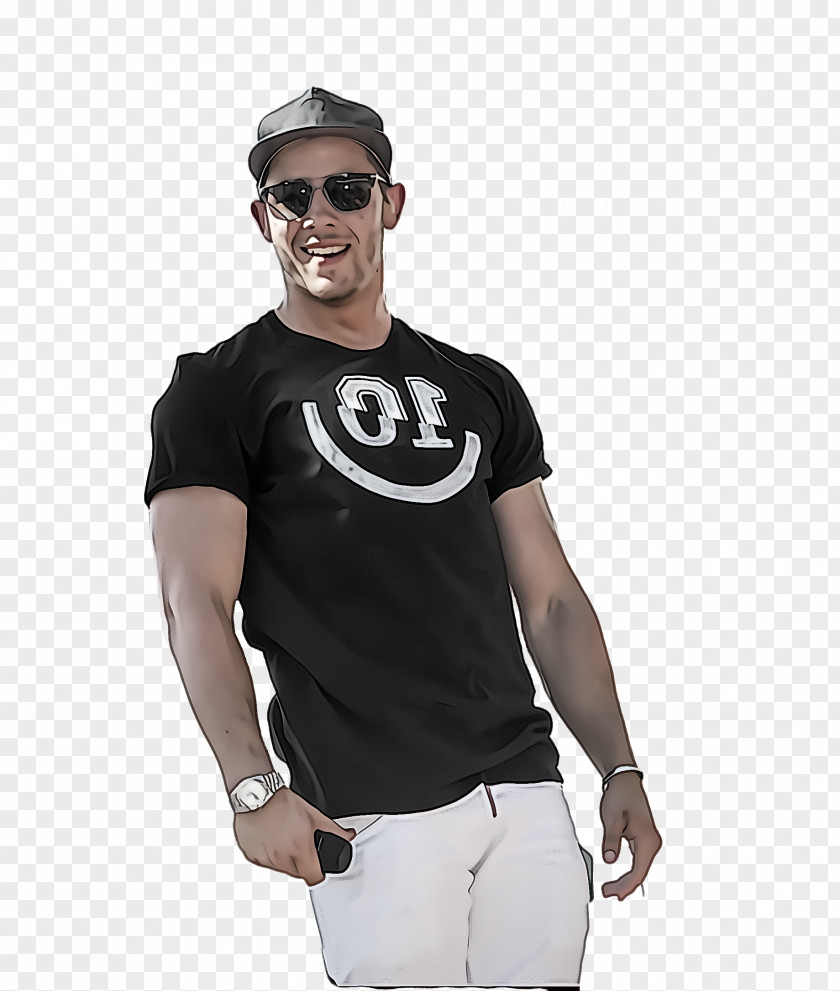 Neck Muscle T-shirt White Clothing Black Sleeve PNG