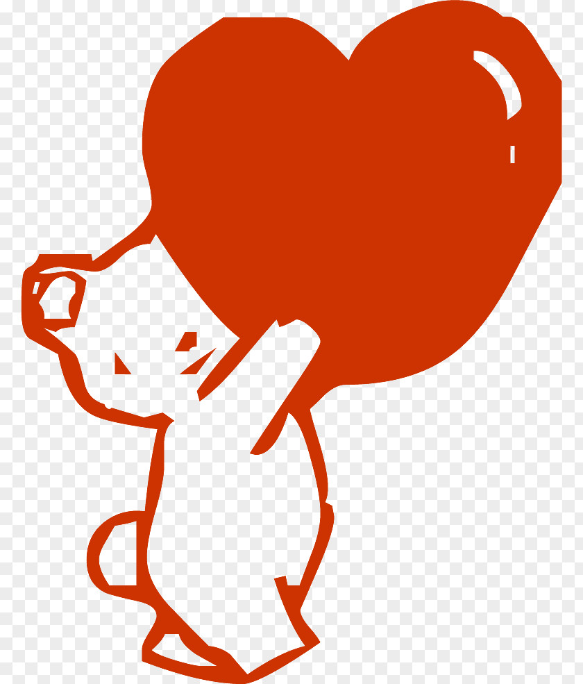Bear, Big Red Heart.Others Cute Valentine Illustration PNG