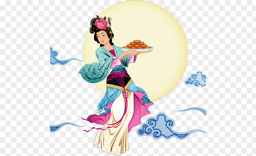 Mid Autumn Festival Mooncake Mid-Autumn Chang'e 嫦娥奔月 PNG