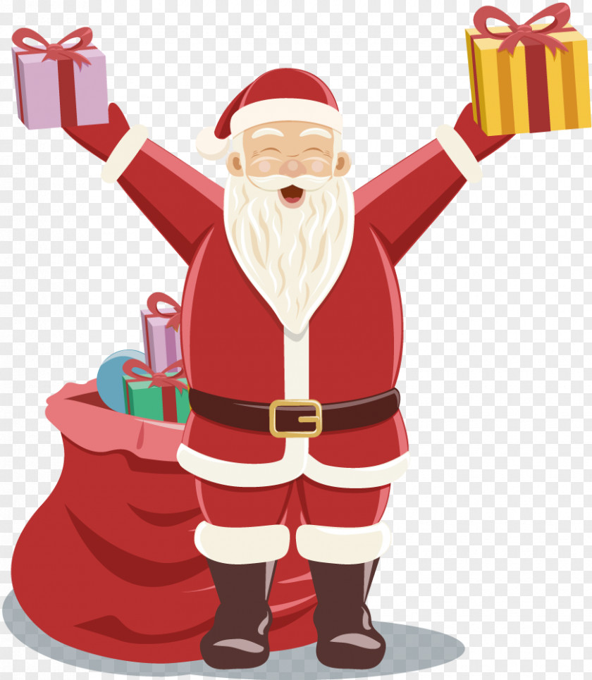 Santa Claus Giving Gifts Gift Christmas Ornament Illustration PNG