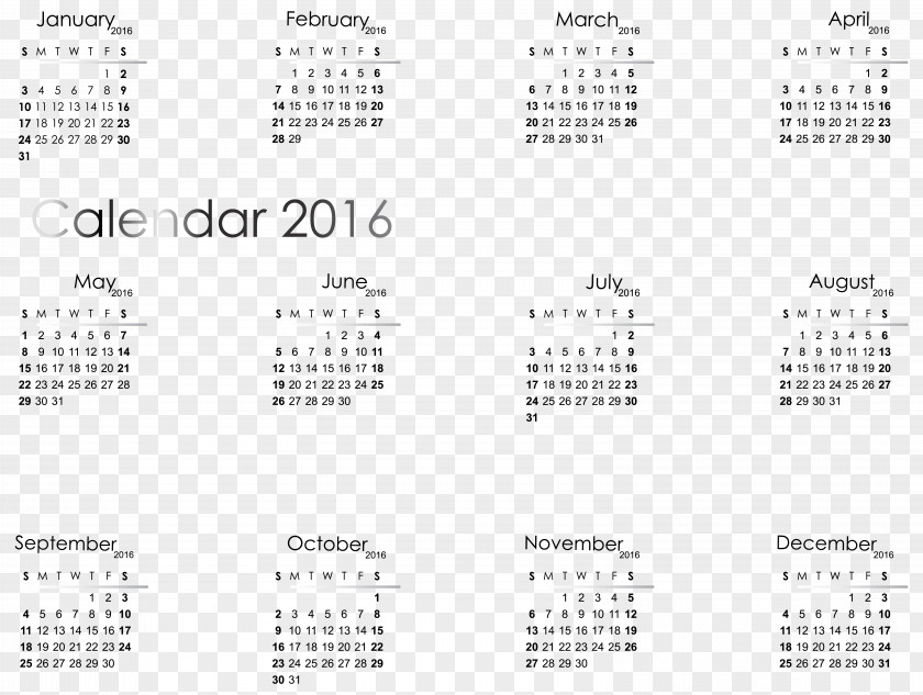 2016 Transparent Calendar Clipart Image Paintbrush Clip Art PNG