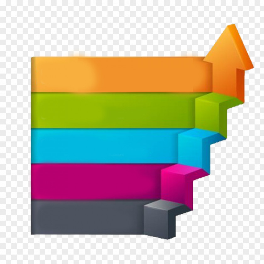 Color Three-dimensional Decoration Arrow PPT Space PNG