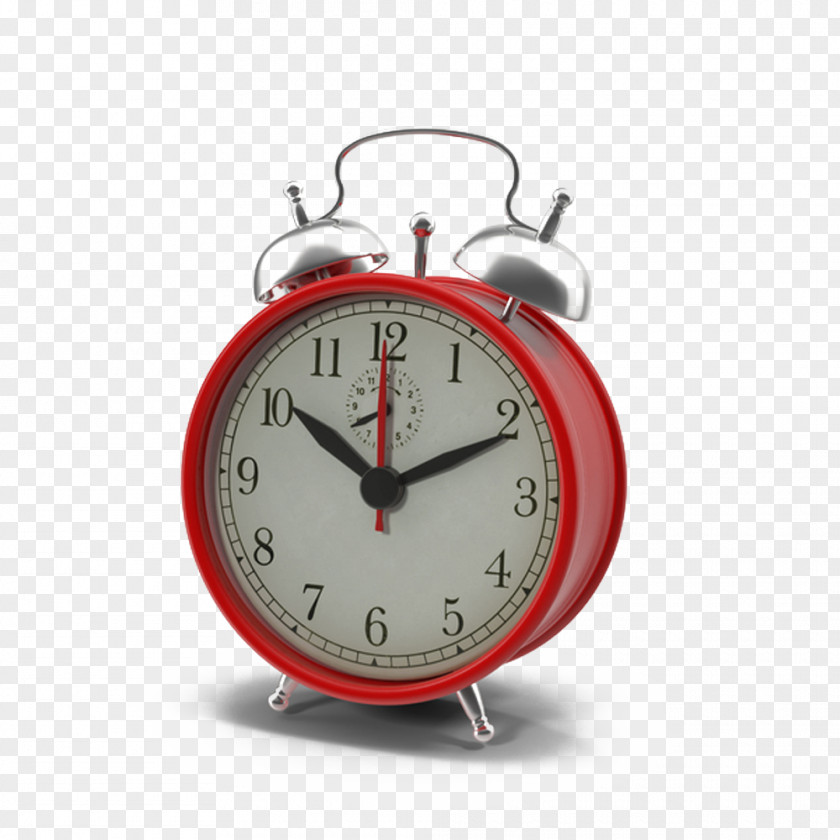 Cute Red Alarm Clock Movement PNG