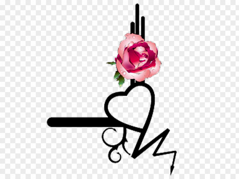 Design Tattoo Inked Flower Pink PNG