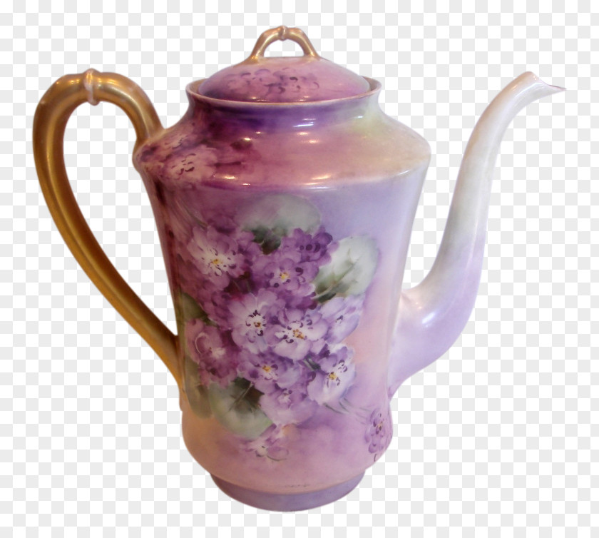 Hand Painted Coffee Teapot Kettle Coffeemaker Yixing PNG