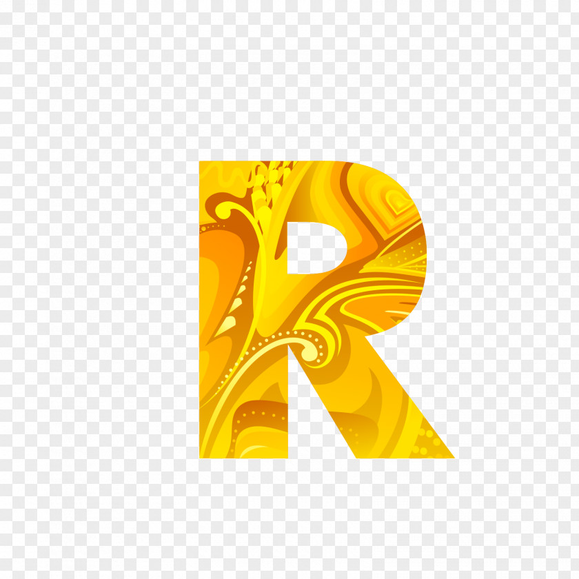 The Golden Letters R Letter Computer File PNG
