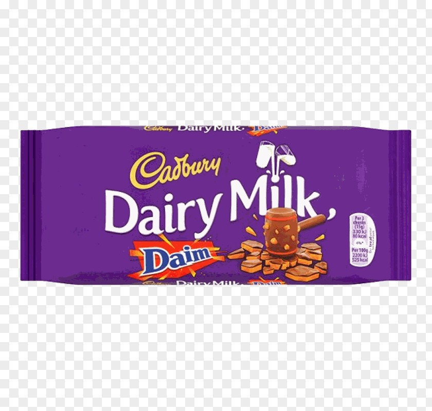 Milk Chocolate Bar Cadbury Dairy Daim PNG