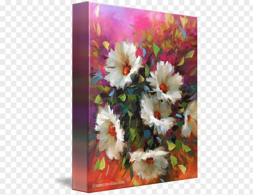 Pink Daisy Floral Design Artist Painting Painter PNG