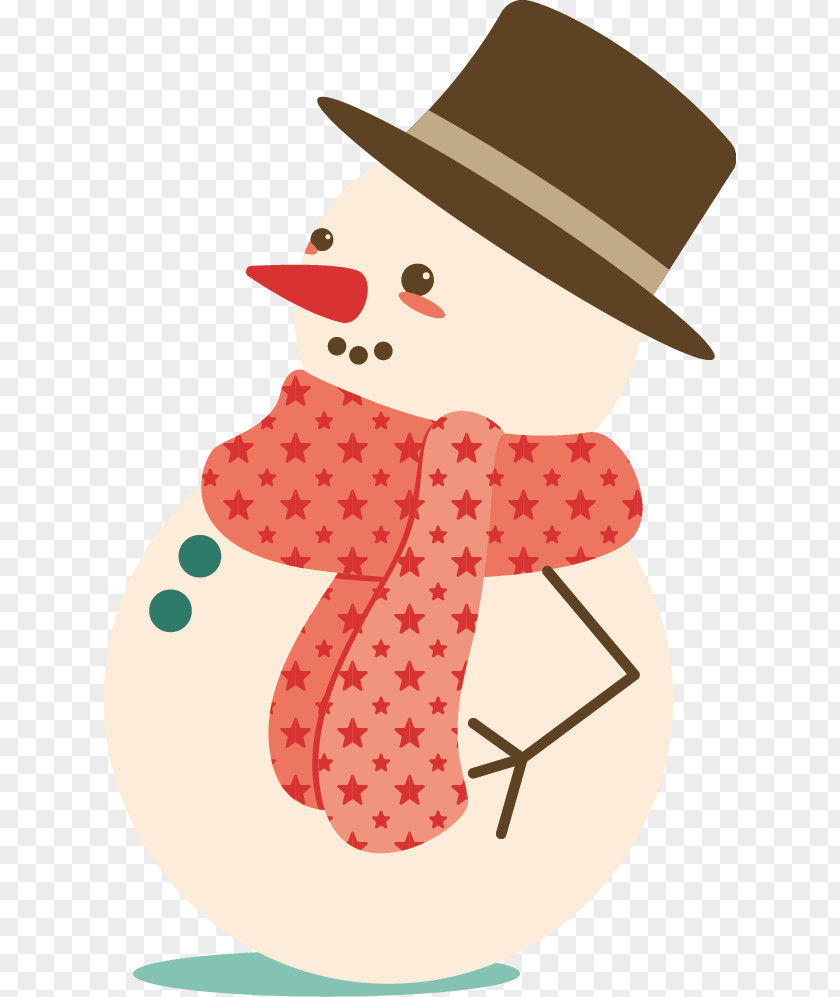 Christmas Snowman Santa Claus Hat Illustration PNG