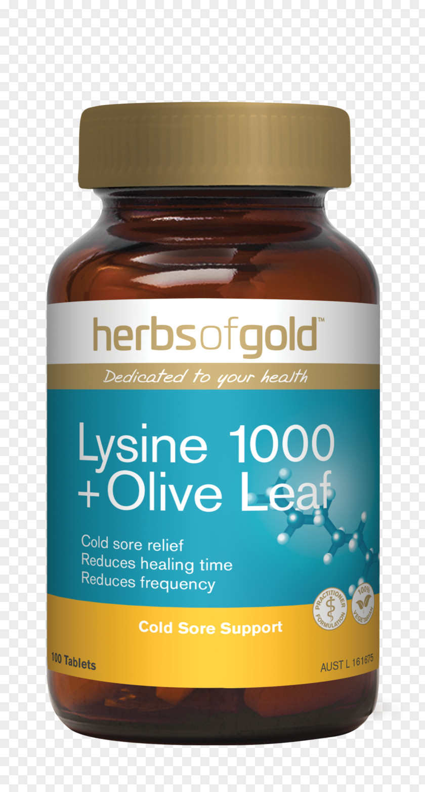 Herbs Allergic Inflammation Of Gold Lysine 1000 + Olive Leaf 100 Tablets Liver Care 60t Product Health PNG