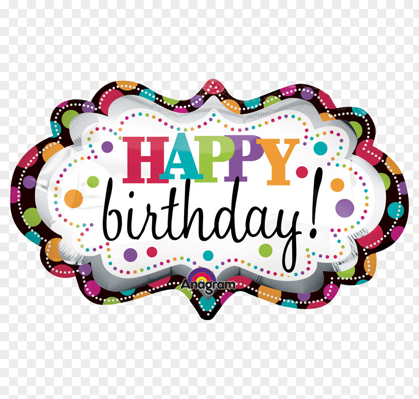 Party Supply Label Happy Birthday Balloons PNG