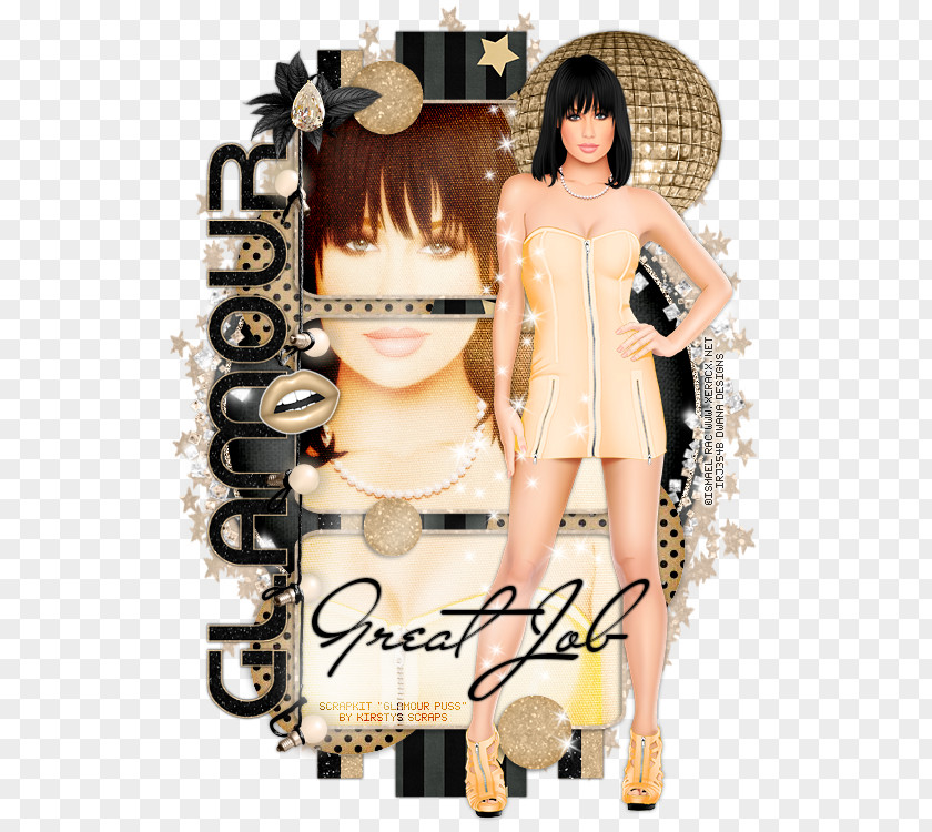 Glamour Black Hair PNG