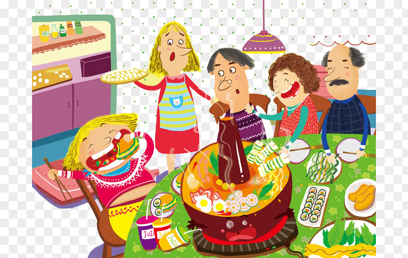 Happy Family Cartoon Drawing Illustration PNG