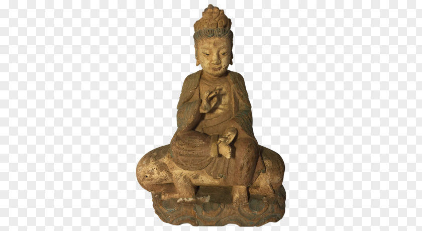 Wood Carving Statue Classical Sculpture Figurine Meditation PNG