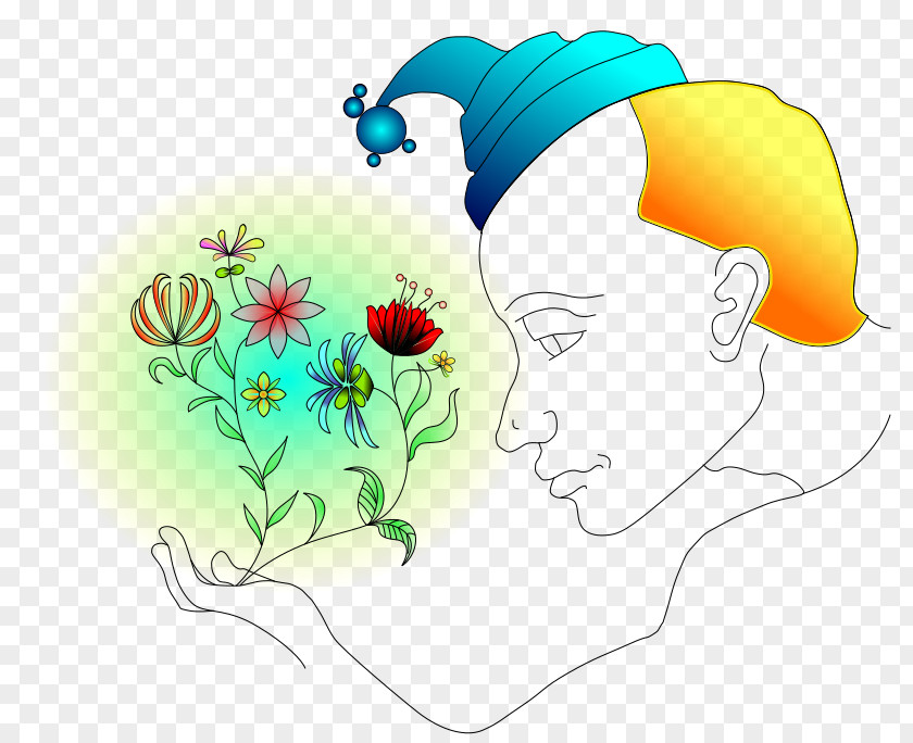 Man Flowers Clip Art PNG