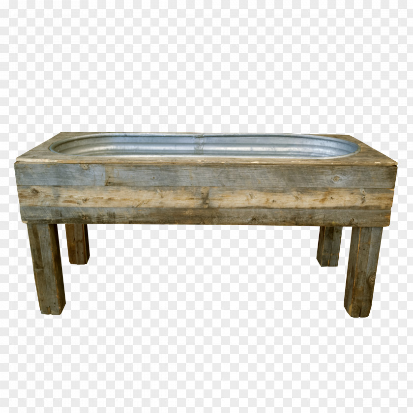 Practical Wooden Tub Wood Galvanization Table Watering Trough Bathtub PNG