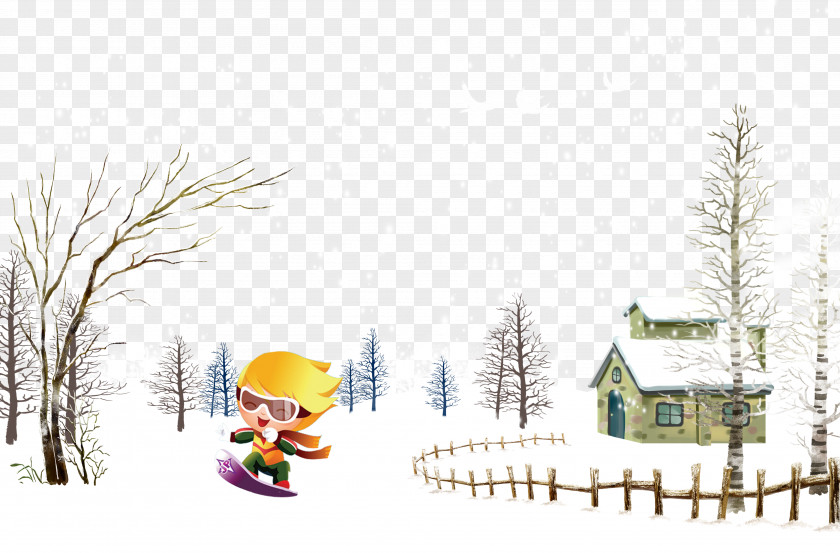 The Children In Snow Winter PNG