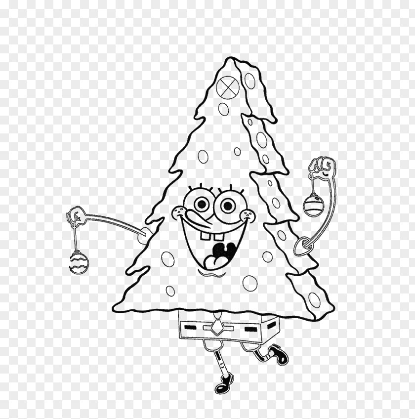 Christmas Tree SpongeBob SquarePants Colouring Pages Coloring Book PNG