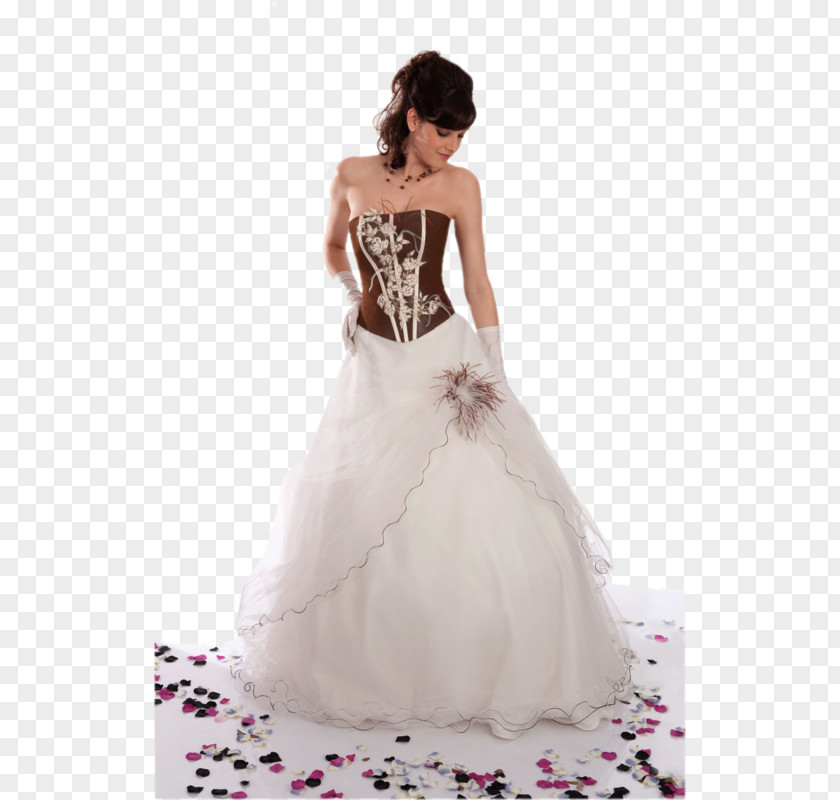 Dress Wedding Evening Gown Ivory White PNG