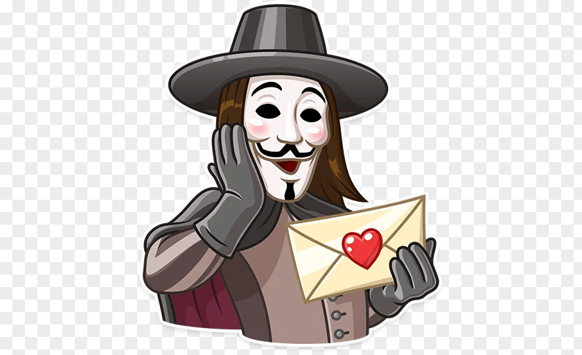 Sticker Guy Fawkes Mask Decal Telegram V For Vendetta PNG