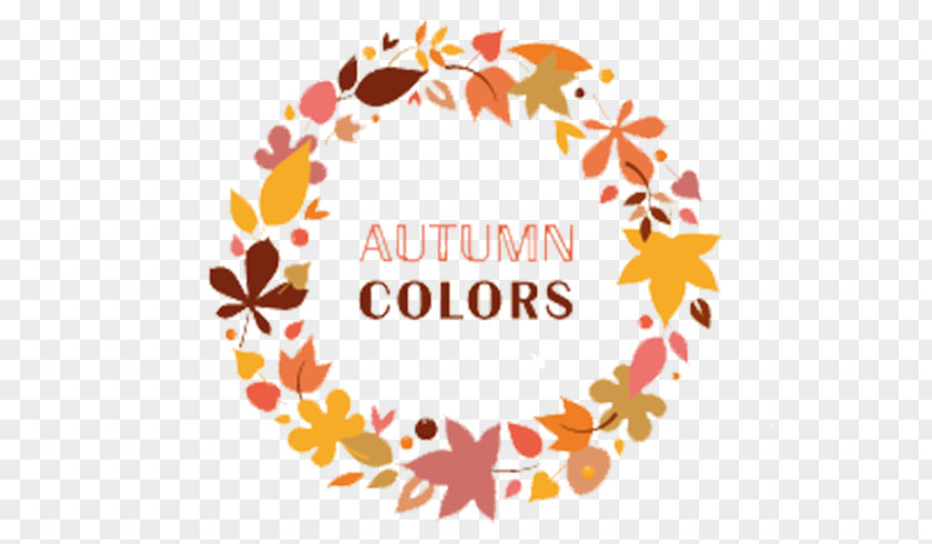 Autumn Leaves Leaf Circle Wreath PNG