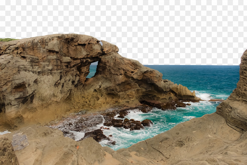 Boulder M Delivery Sea Outcrop Beach Promontory PNG