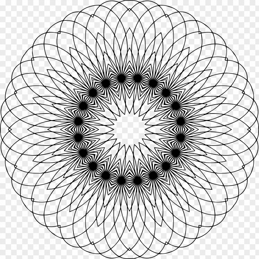Coloring Book Tessellation Spiral Pattern PNG