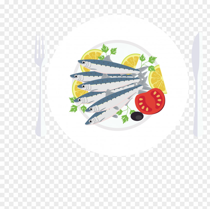 Fresh Fish Dish Sardine Illustration PNG