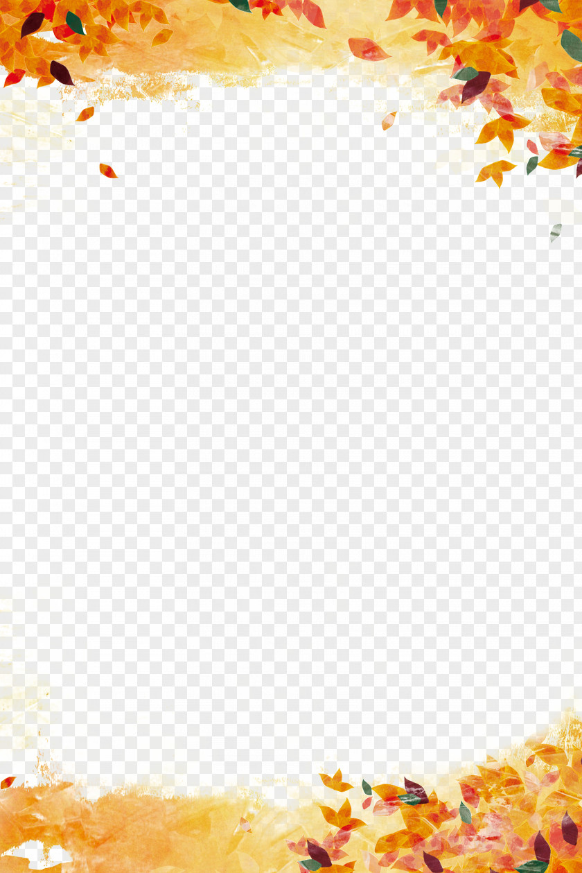 Golden Autumn Leaves Background Poster Sales Promotion Publicity Advertising PNG