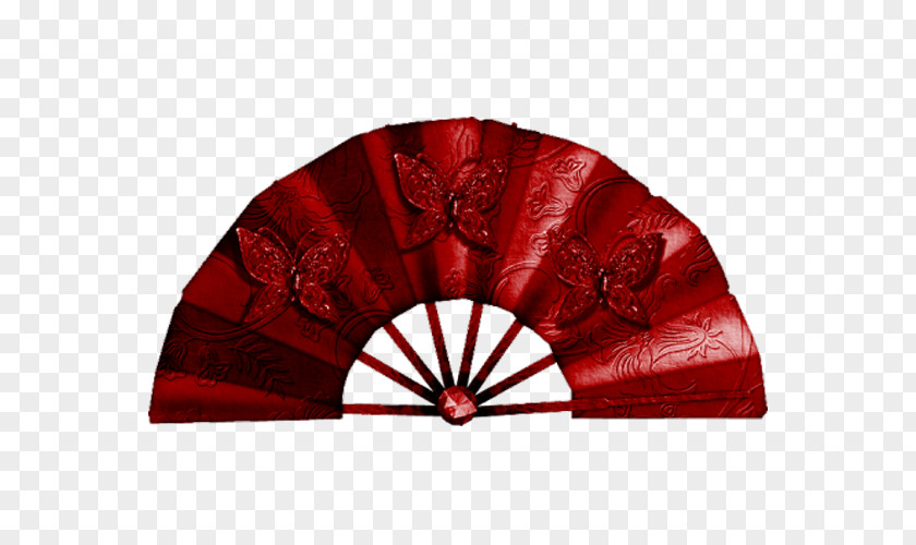 Red Chinese Fan China Hand Paper PNG