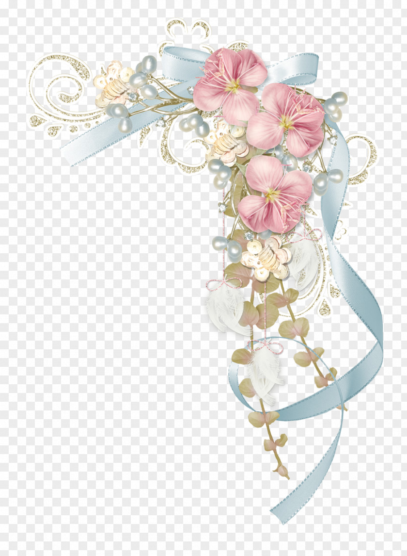 Corner Flowers Paper Ribbon Flower Papel De Carta PNG