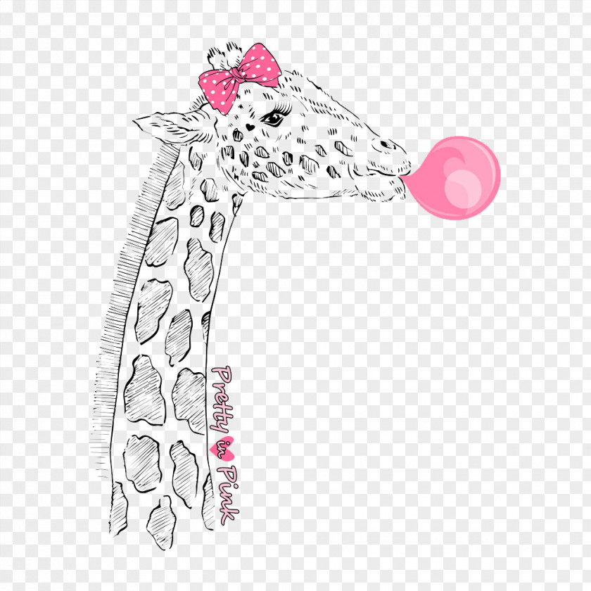Cute Giraffe Wedding Invitation Birthday Greeting Card PNG