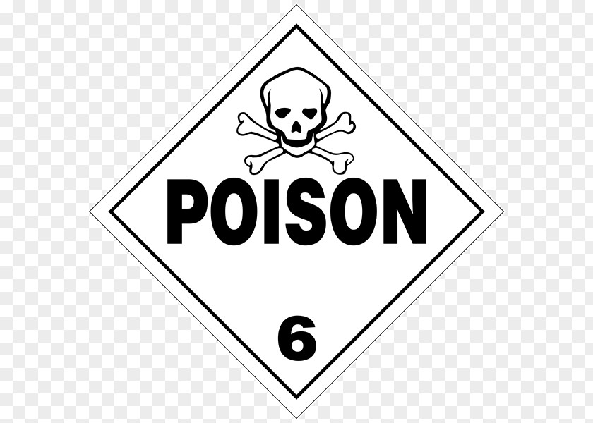 Dangerous Goods Placard HAZMAT Class 6 Toxic And Infectious Substances Poison Toxicity PNG