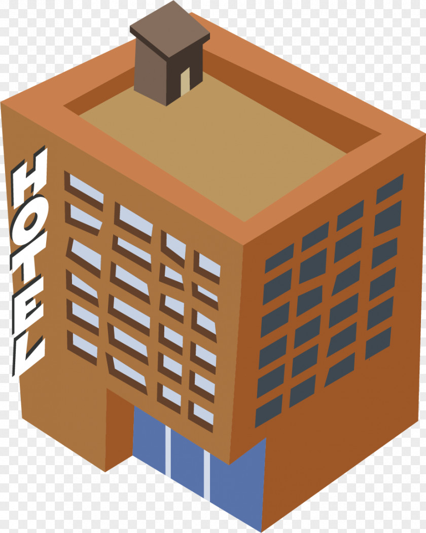 Vector City Hotel Floating Material Car Building PNG