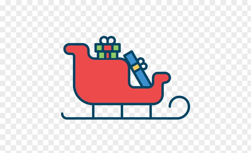 Creative New Year Santa Claus Sled Christmas Clip Art PNG