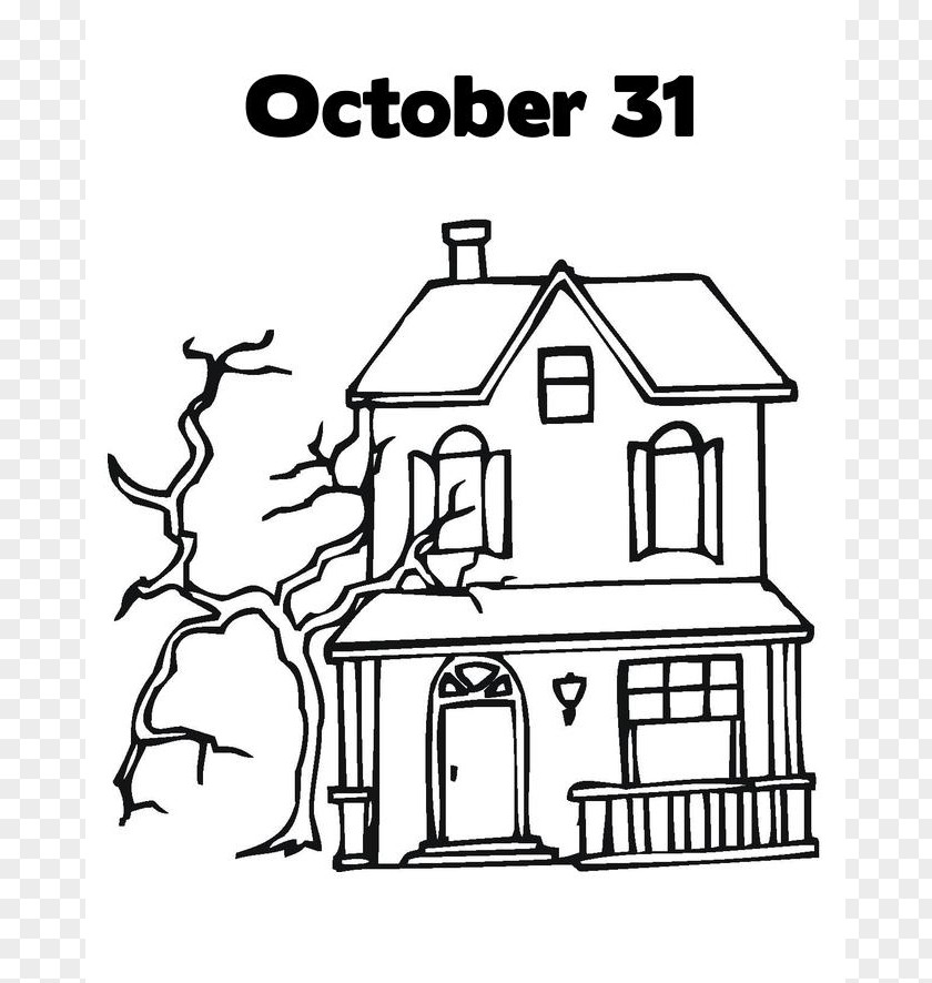 Haunted House Images Coloring Book Ghost Child PNG