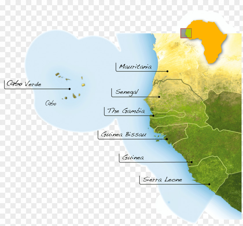 Map Mauritania Senegal Guinea Exclusive Economic Zone PNG