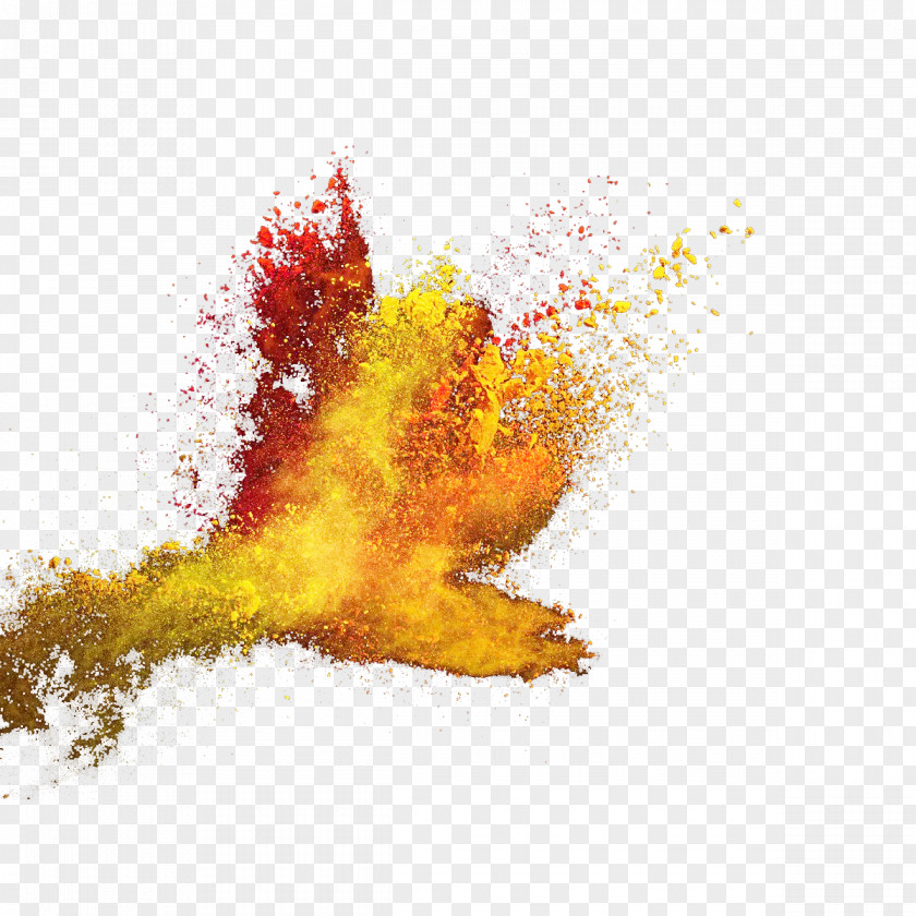 Pour The Splash Of Yellow Red Powder Poster Illustration PNG