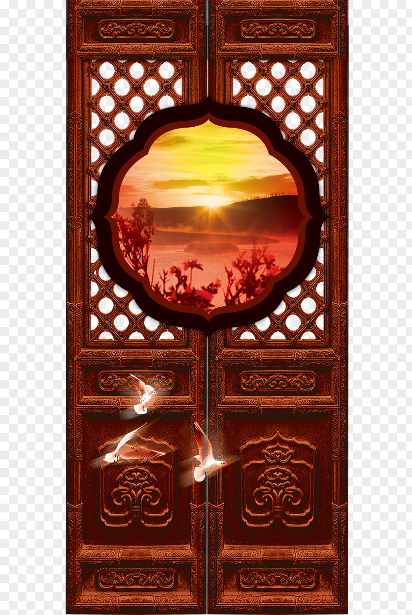 Chinese Classical Wind Screen China Drawing PNG