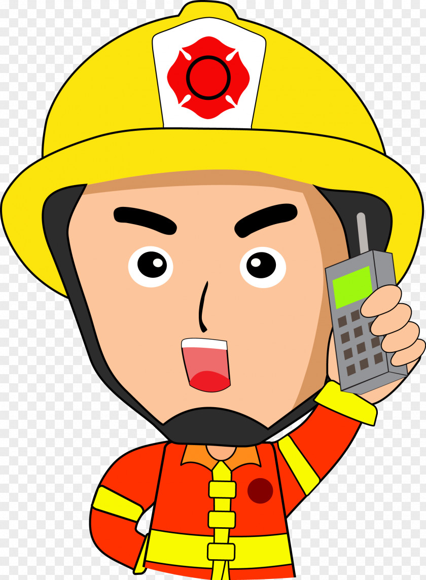 Communicator And Firefighters Firefighter Cartoon Firefighting PNG