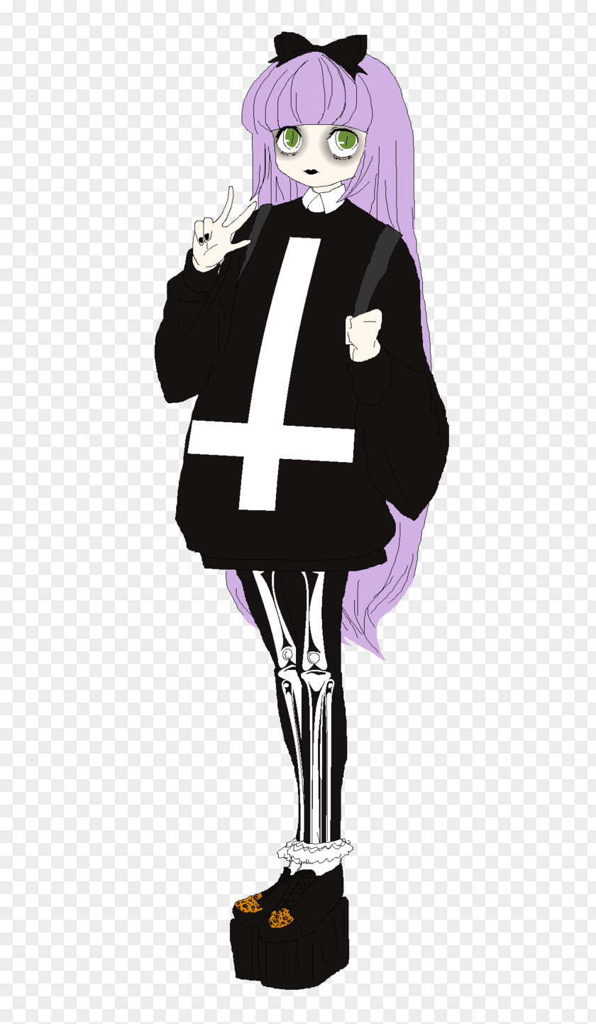 Goth Indie Rock Emo Subculture Character Pixel Art PNG